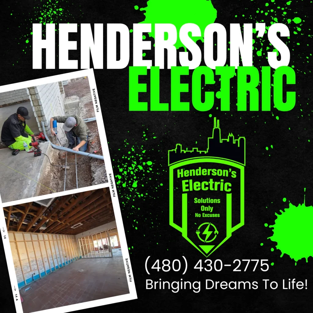 Electricians working on a commercial construction project