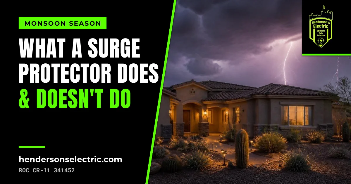 Monsoon lightning over an Arizona desert home